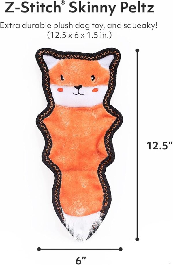 ZippyPaws Pelúcia Para Cães Z-Stitch Skinny Peltz Raposa Com Apito - Image 3