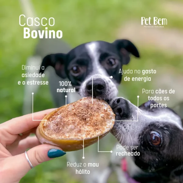 Petisco Mordedor Natural Para Cães - Casco De Boi - 3un - Image 3