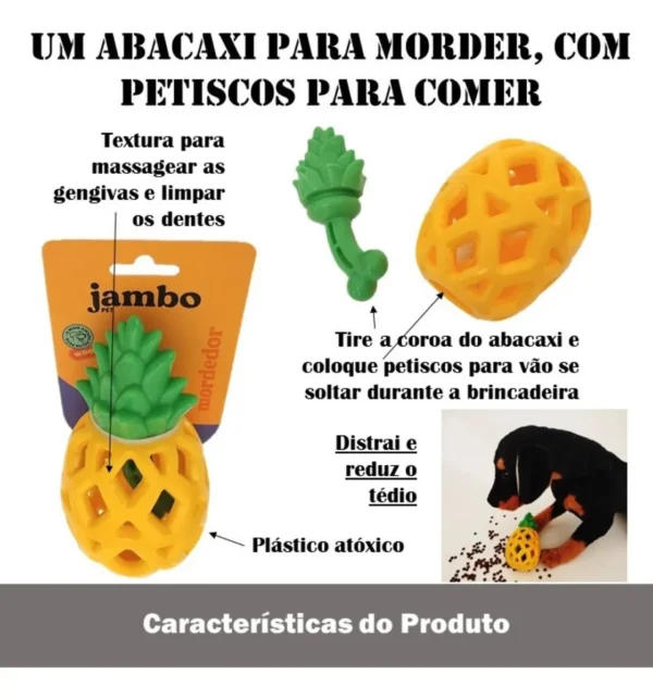 Brinquedo Mordedor Jambo Pet Fruit Treat Abacaxi - Image 3