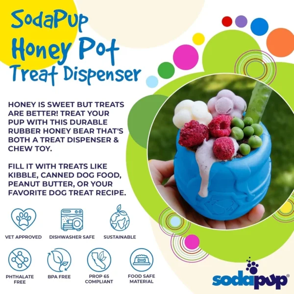 Brinquedo Recheável Honey Pot Azul – SodaPup - Image 3