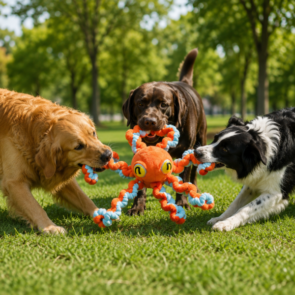 Brinquedo para cachorros grande - Polvo Grande Laranja