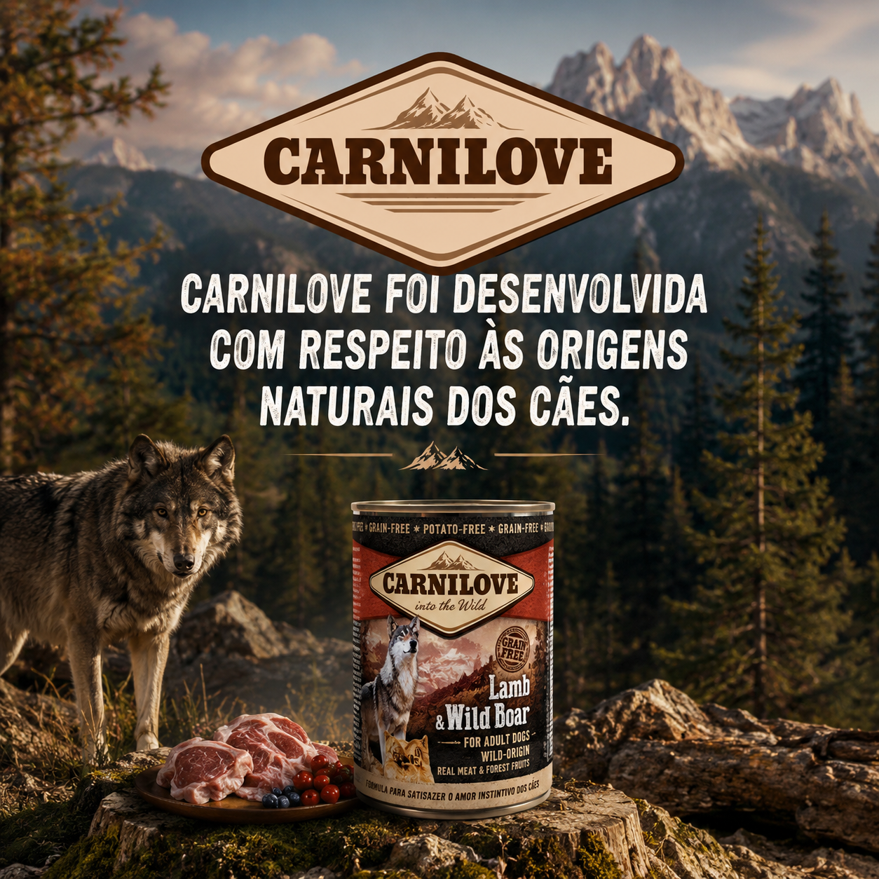 Alimento úmido sabor Cordeiro com Javali - 400g - Carnilove - Imagem 5