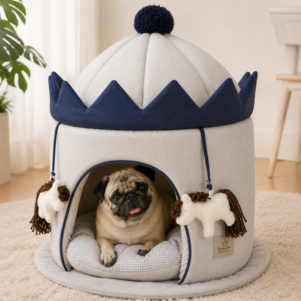 Casinha Carrossel Bonito para Cães, Tamanho U, Azul